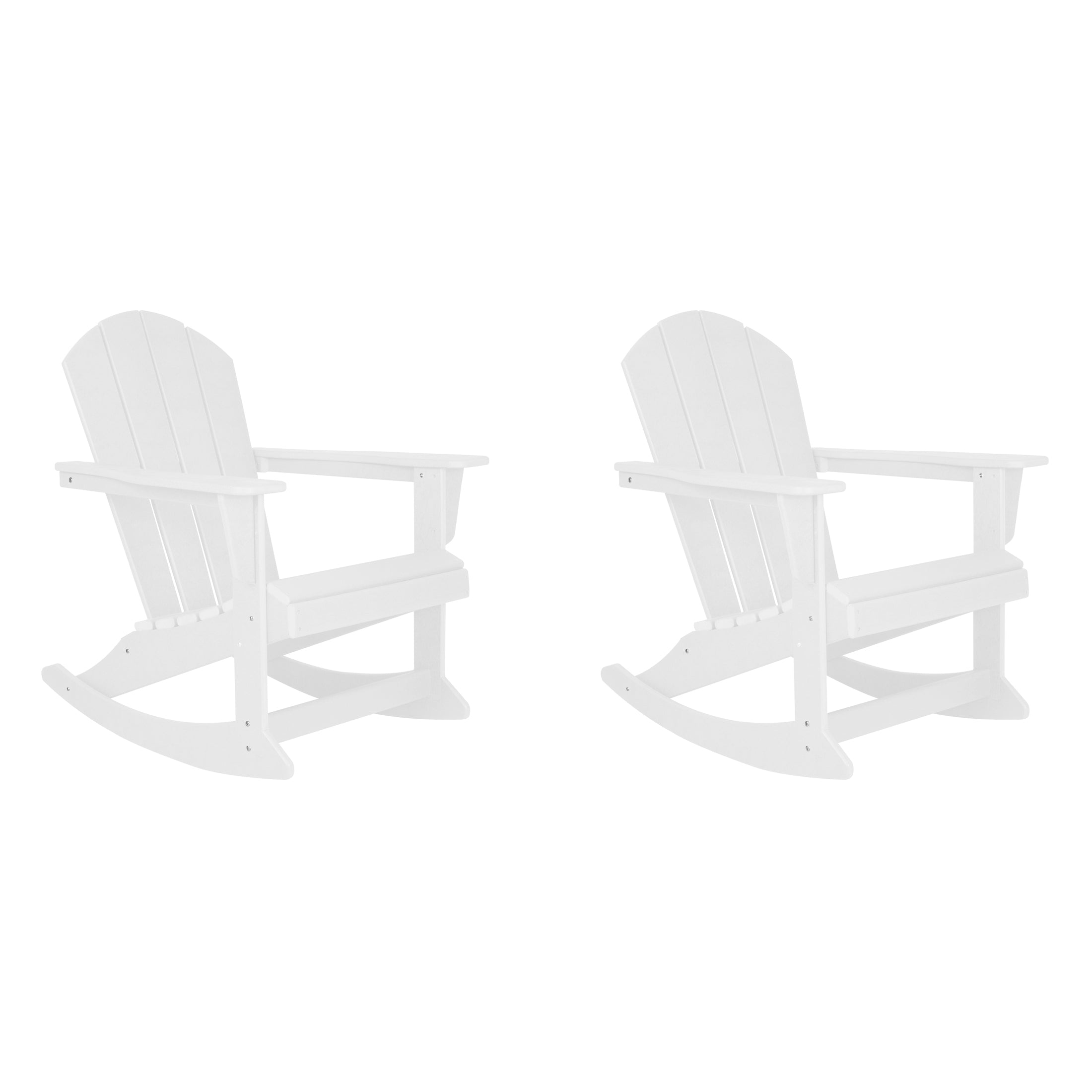 GARDEN Set of 2 - Plastic Outdoor Rocking Chairs for Patio Porch, White