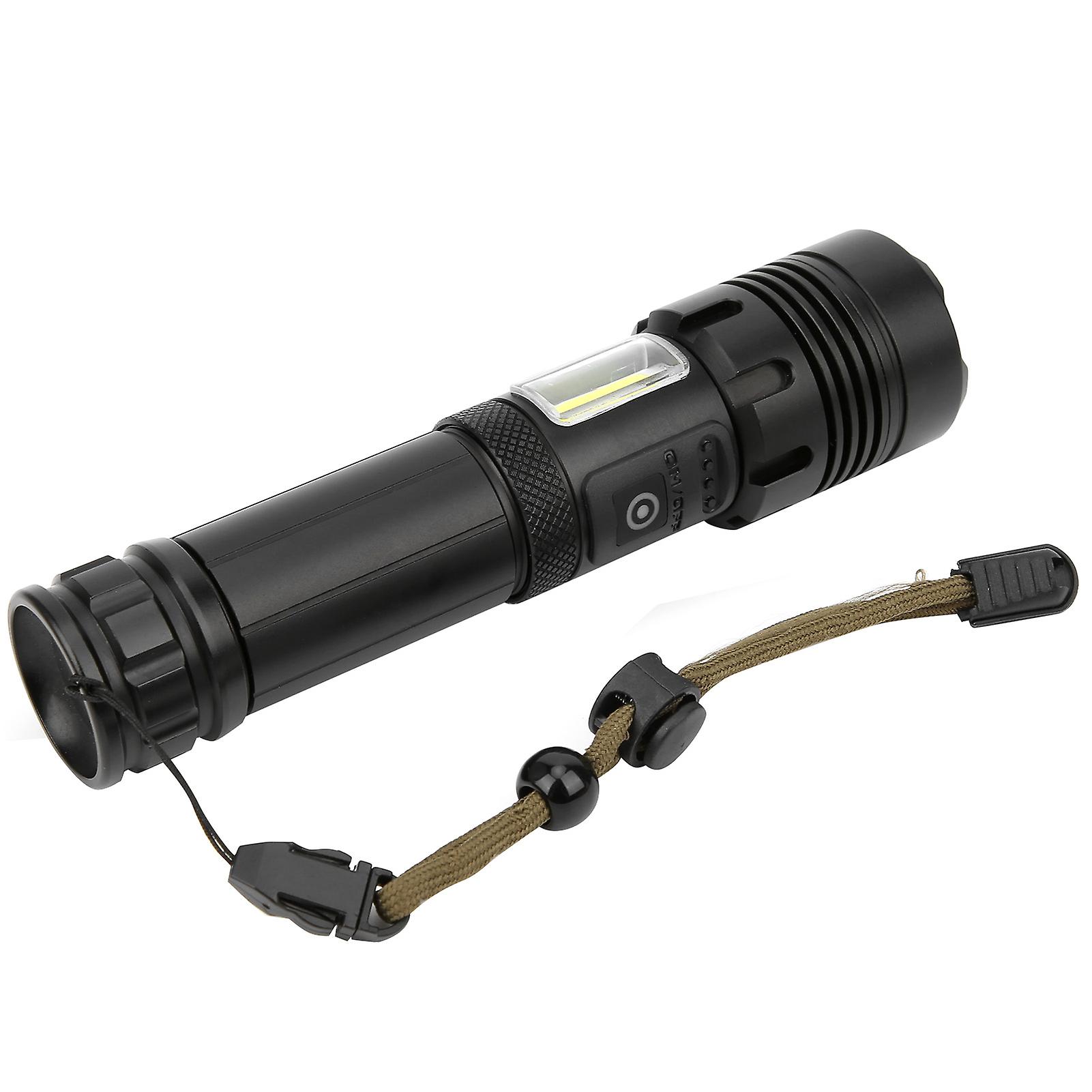 Xhp70+cob Red And White Light Strong Brightness Zoom Flashlight Charging Torch Equipment