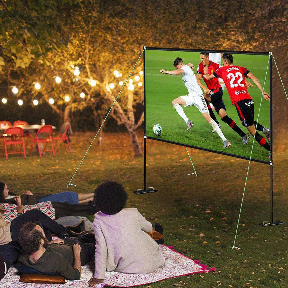 VEVOR 80 in. Outdoor Projector Screen with Stand Portable Movie Screen Projector Screen for Office Home Theater Use DSTPMYC80IEWVK6U9V0