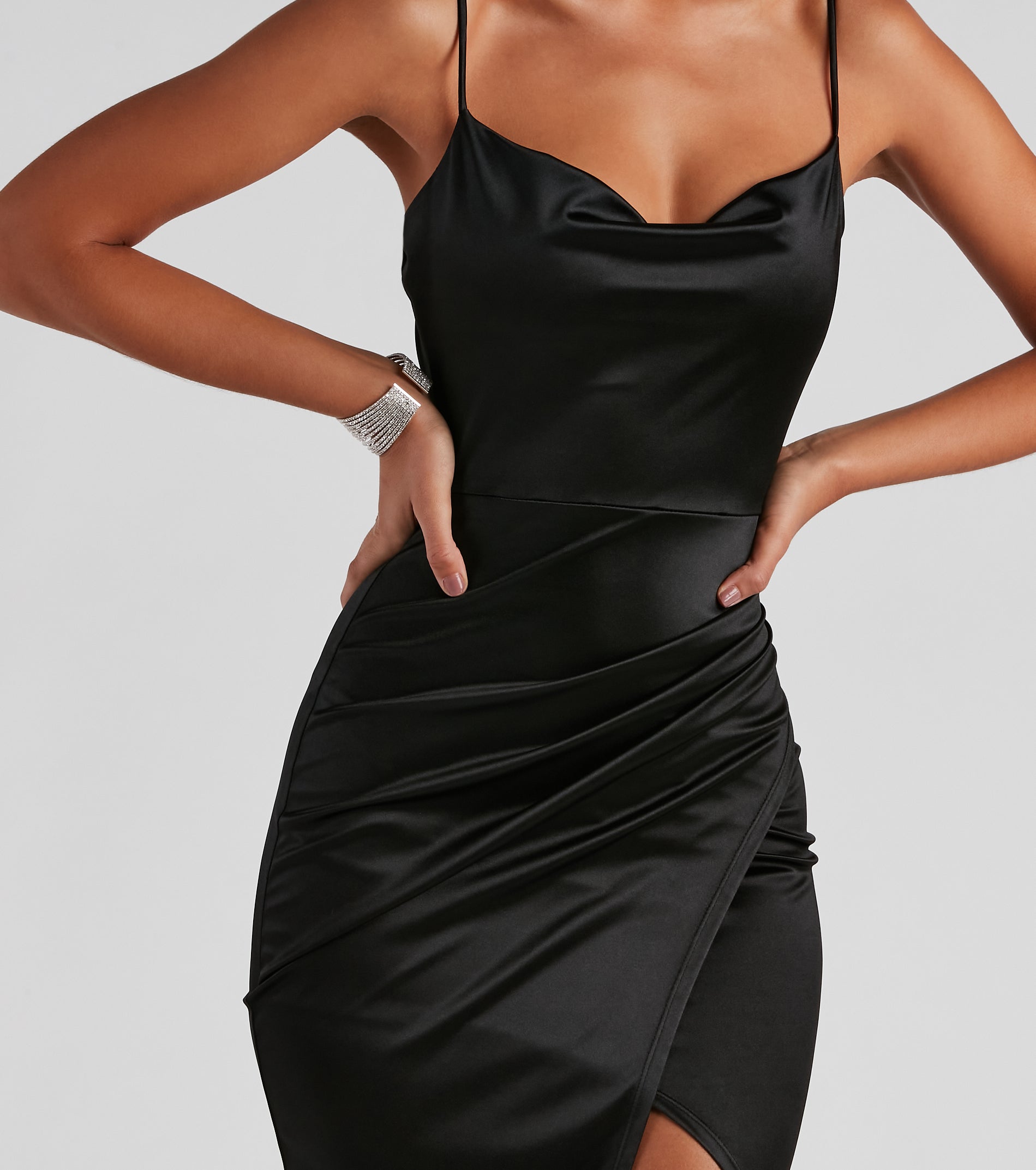 Pure Perfection Satin Wrap Dress