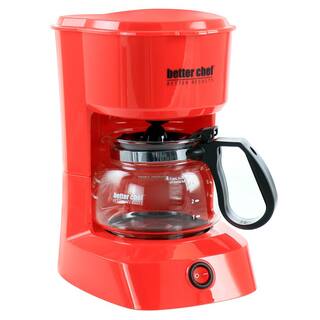 Better Chef 4-Cup Compact Drip Coffee Maker with Removable Filter Basket in Red 985117942M