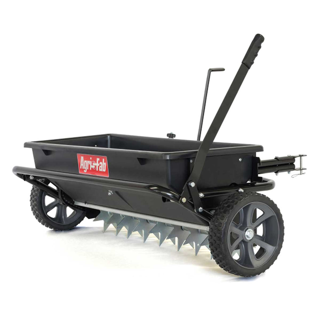 Agri-Fab 100 lbs. Tow Behind Poly Drop Spreader/Spike Aerator