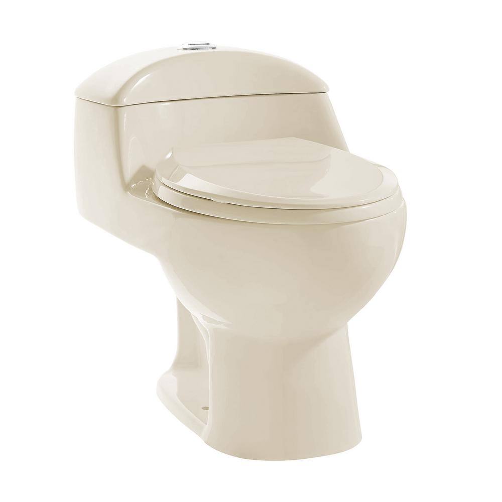 Swiss Madison Chateau 1-Piece 0.8 GPF1.28 GPF Dual Flush Elongated Toilet in Bisque Seat Included SM-1T803BQ