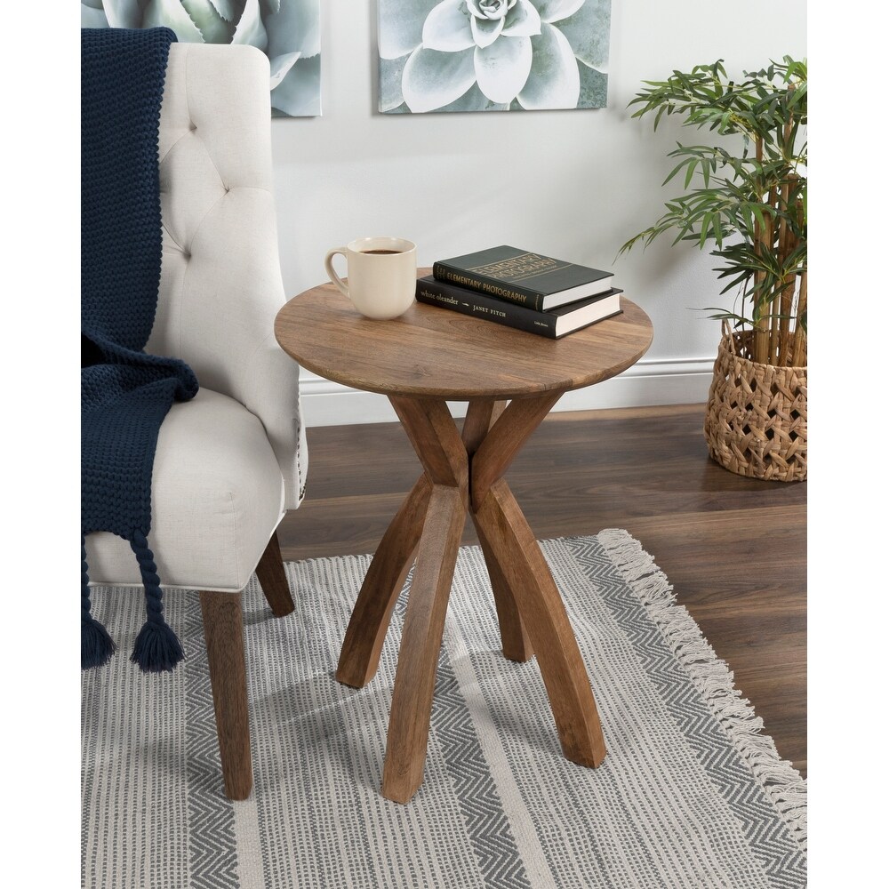 Kate and Laurel Soleyn Round Wood Side Table