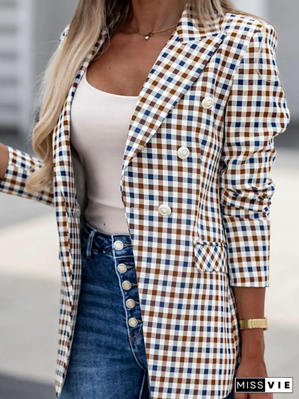 Casual Loose Plaid Blazer