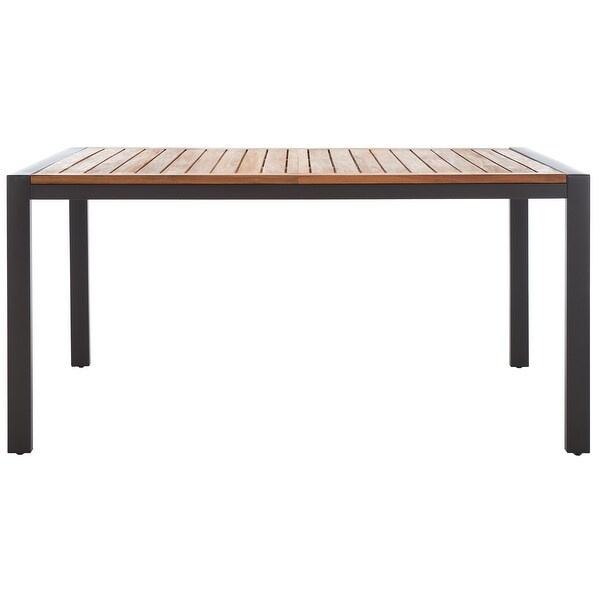 SAFAVIEH Outdoor Guthrie Solid Wood Rectangle Dining Table