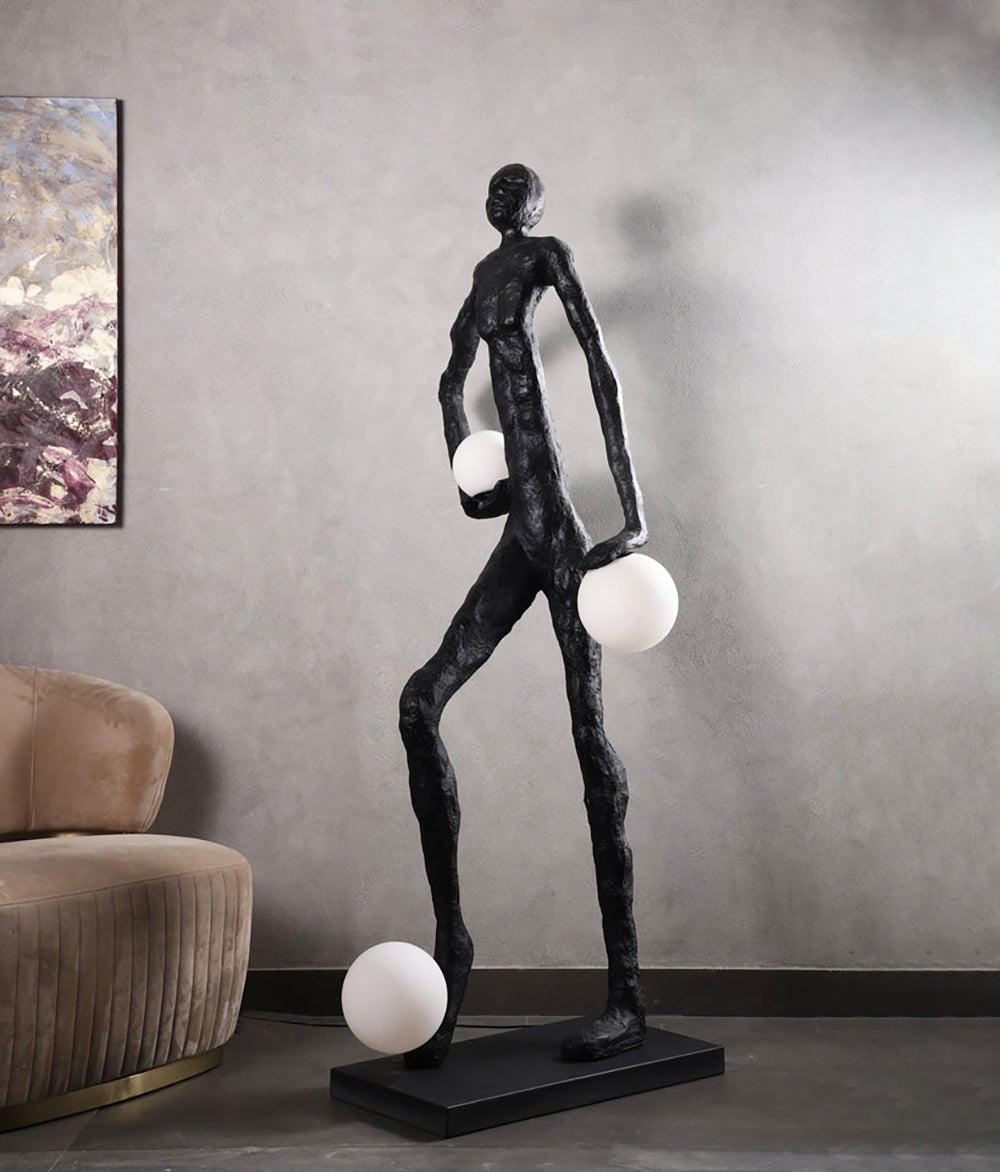 Kicking Ball Sculpture Character Floor Lamp