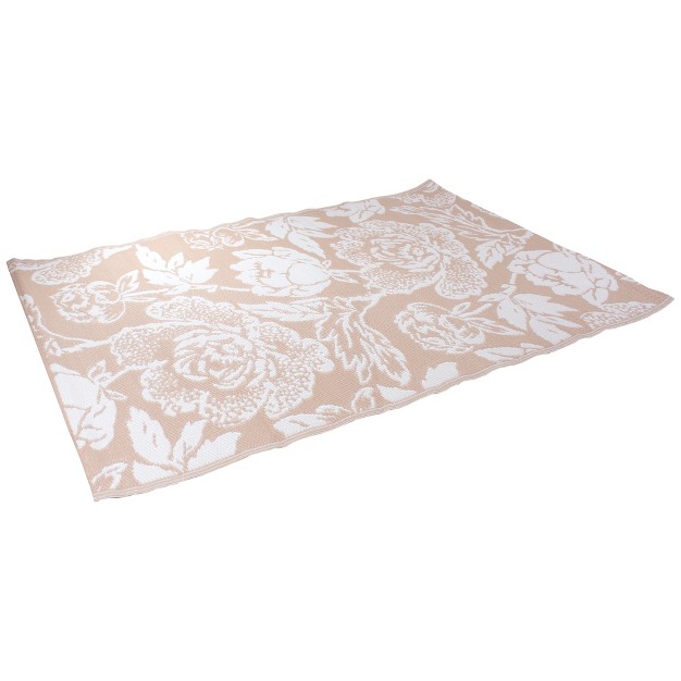 Northlight 4 x27 X 6 x27 Pink Beige And White Floral Rectangular Outdoor Area Rug