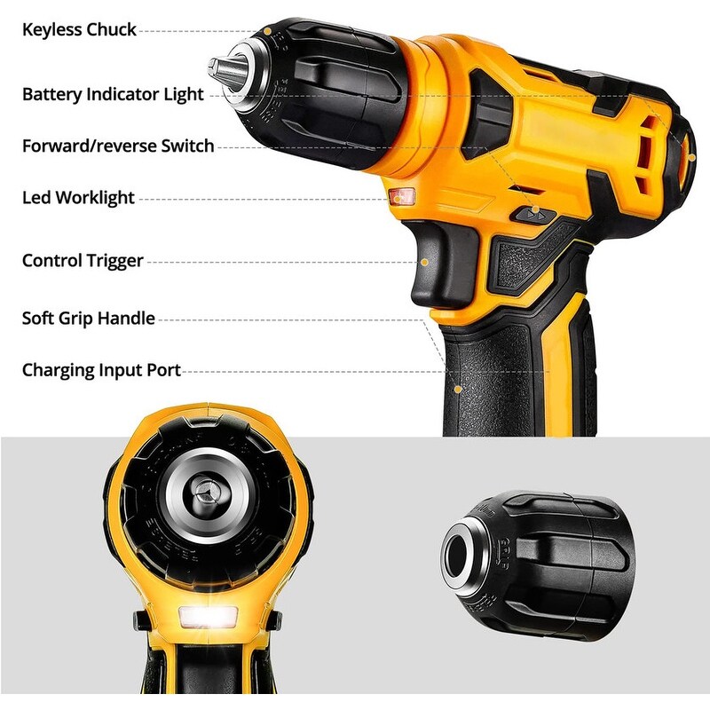 126 Piece Power Tool Combo Kits with 8V Cordless Drill