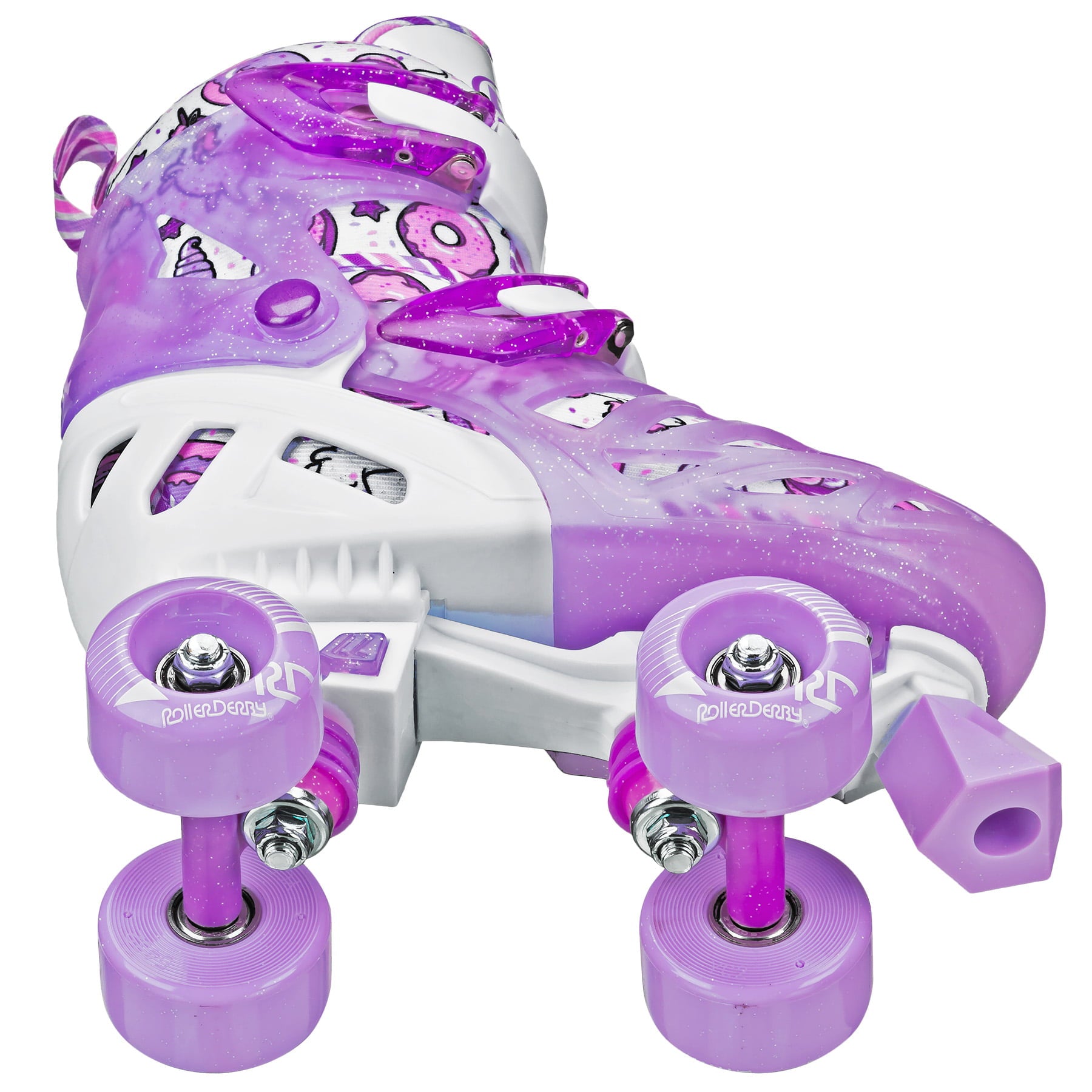 Roller Derby Pearl Adjustable Girl's Roller Skate, Donuts, Size Small (12J-2)