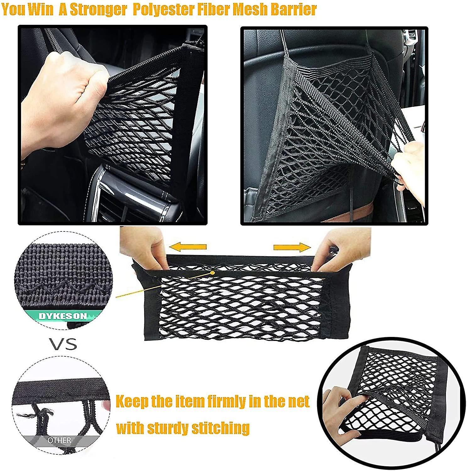 Dog Car Net Barrier Pet Barrier With Auto Safety Mesh Organizer，black