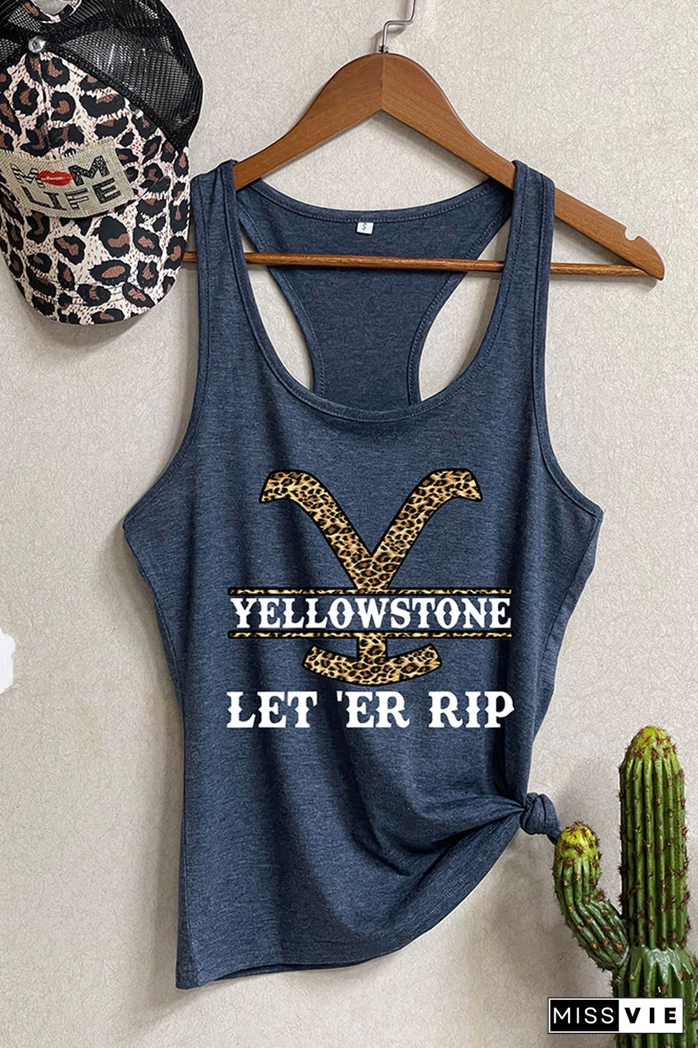 Yellowstone Print Sleeveless Tank Top Wholesale