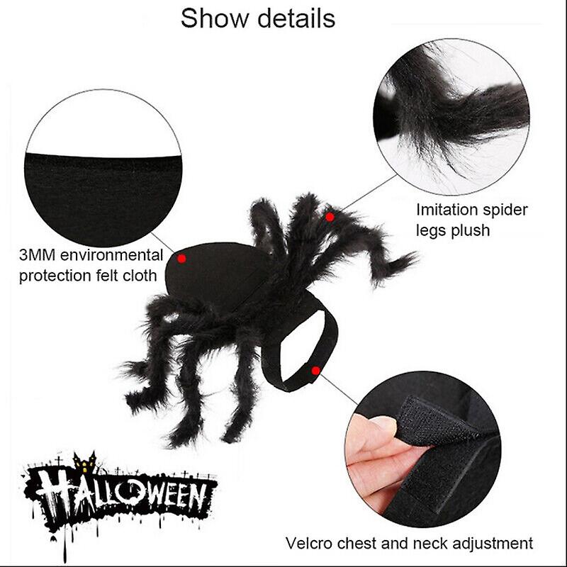 Halloween Pet Black Spider Costume Dog Cat Puppy Spider Cosplay Clothes Outfit W12237380