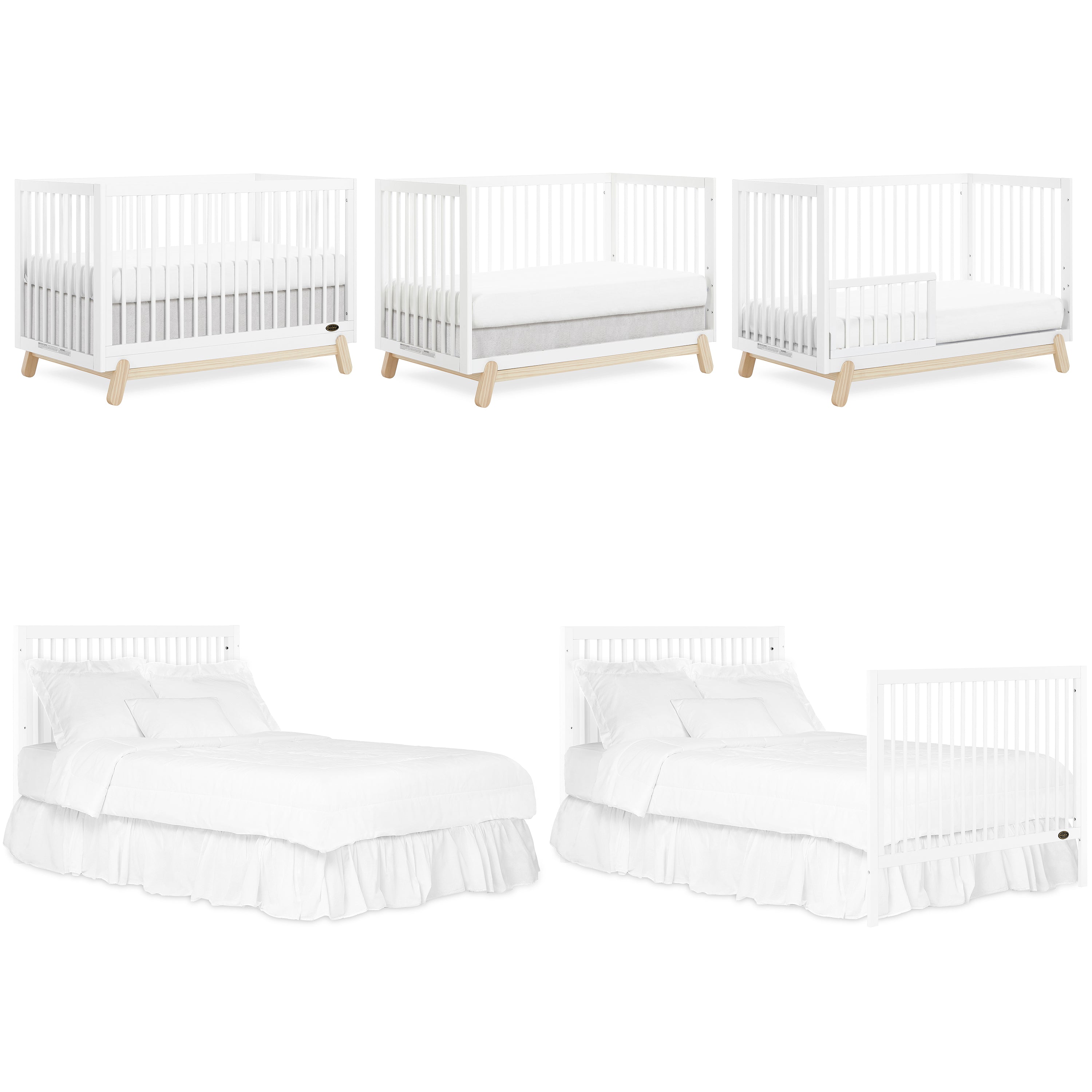 Dream On Me Hygge 5-in-1 Convertible Crib, Vintage White Oak