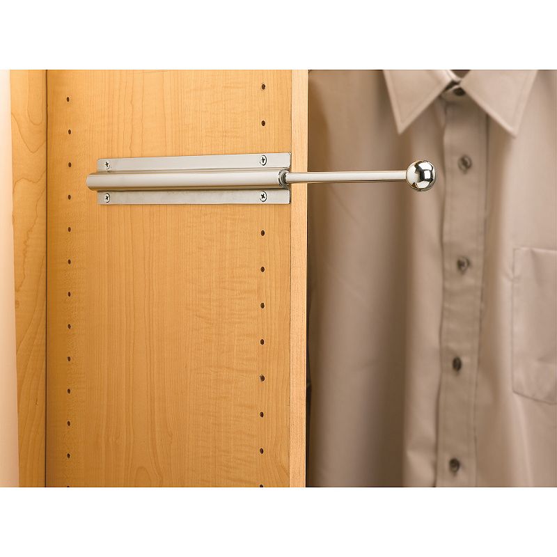 Rev-A-Shelf 12 Extendable Metal Closet Valet Clothes Rod， Chrome， CVL-12-CR