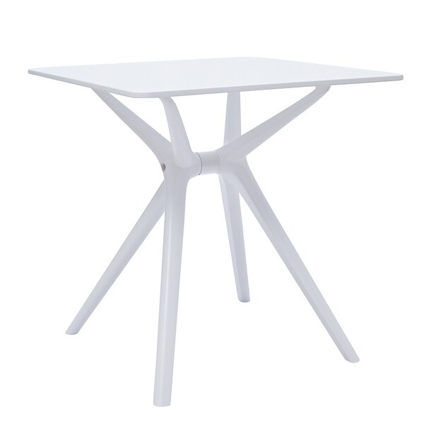 Filia 29 Inch Outdoor Dining Table，Rectangular Top，Tapered Legs，White