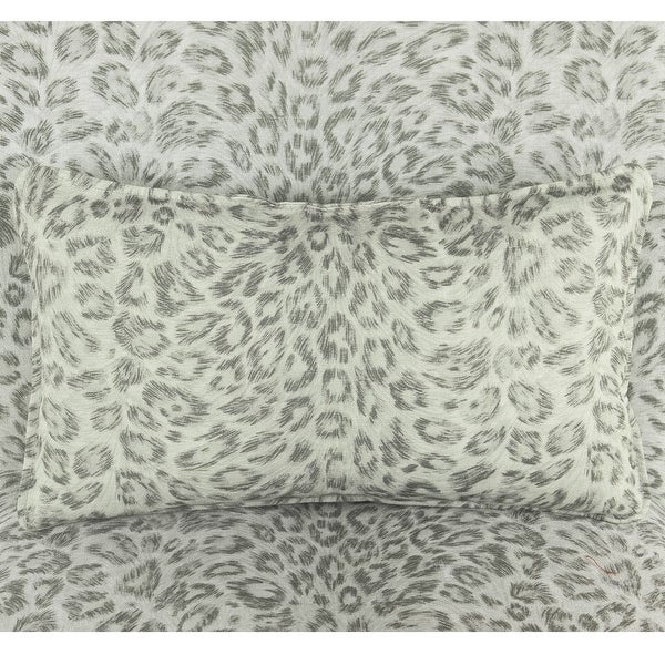 Porch and Den Alvord Grey Cheetah Accent Chair with pillow