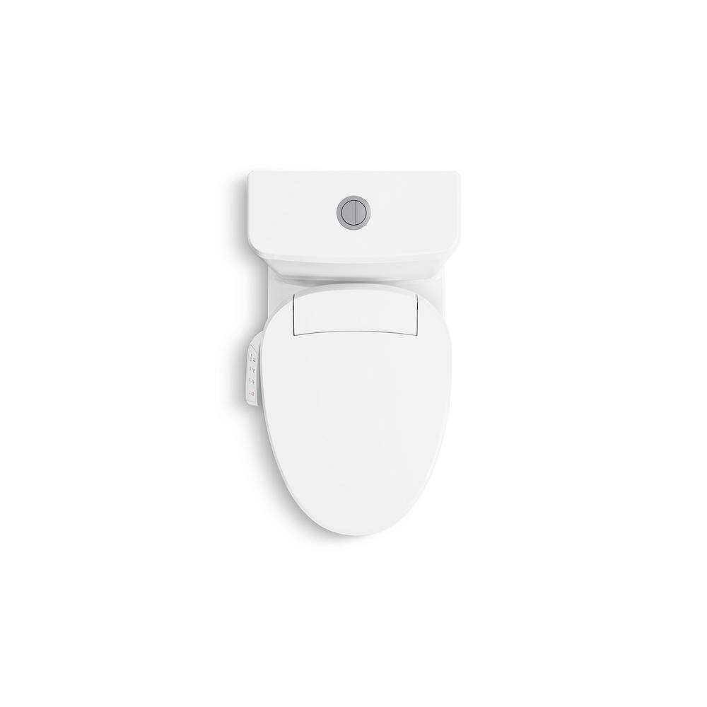 KOHLER Reach 1-piece 1.28 GPF Dual Flush Elongated Toilet in White Seat Not Included K-23188-0