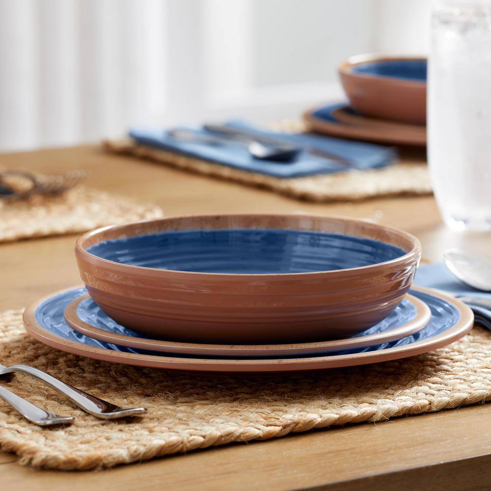 Home Decorators Collection Azria Melamine Dinnerware Set in Laguna Blue (Service For 4) PAN1085MBDSB