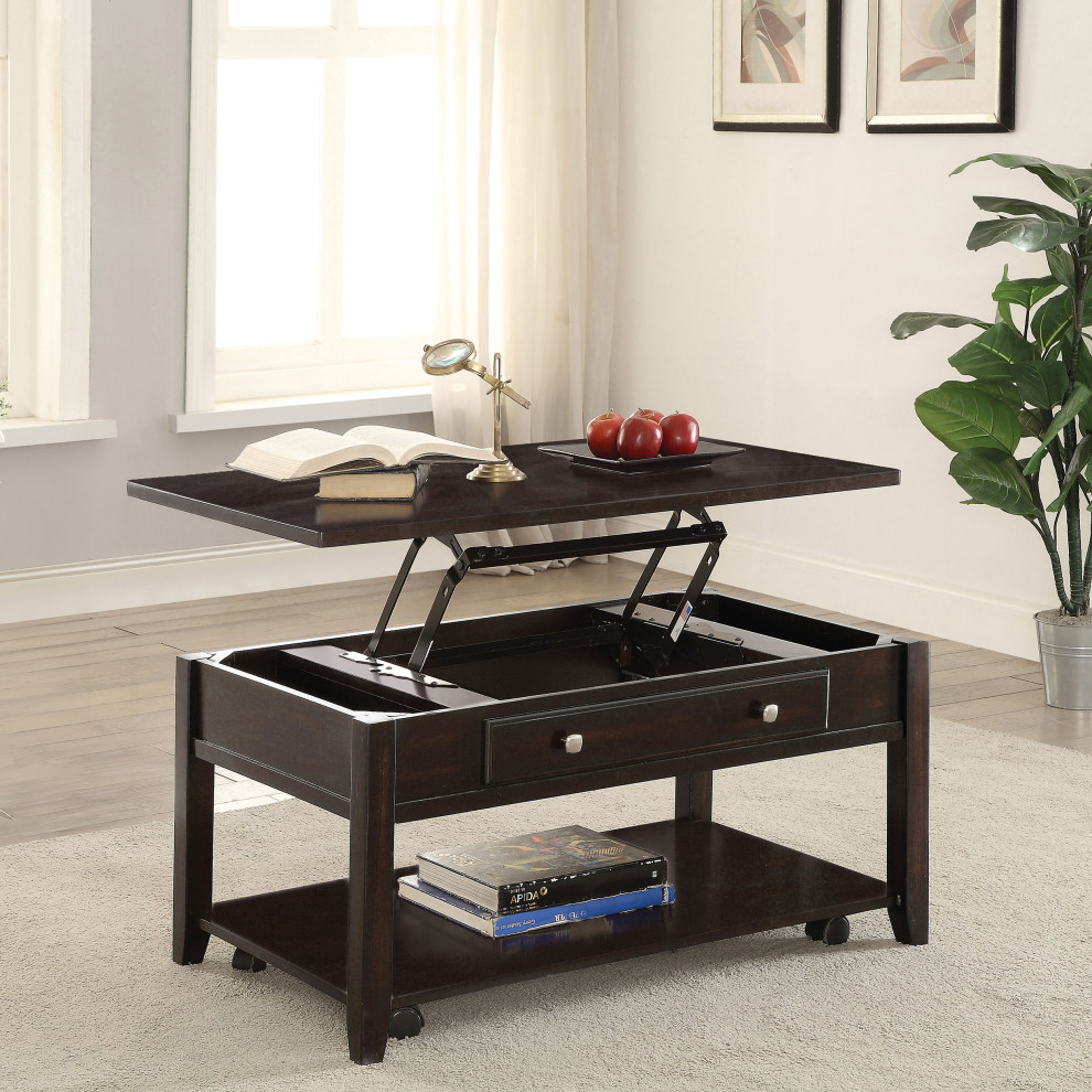 Bradford Rectangular Lift Top Coffee Table Walnut   Modern   Coffee Tables   by Modon  Houzz