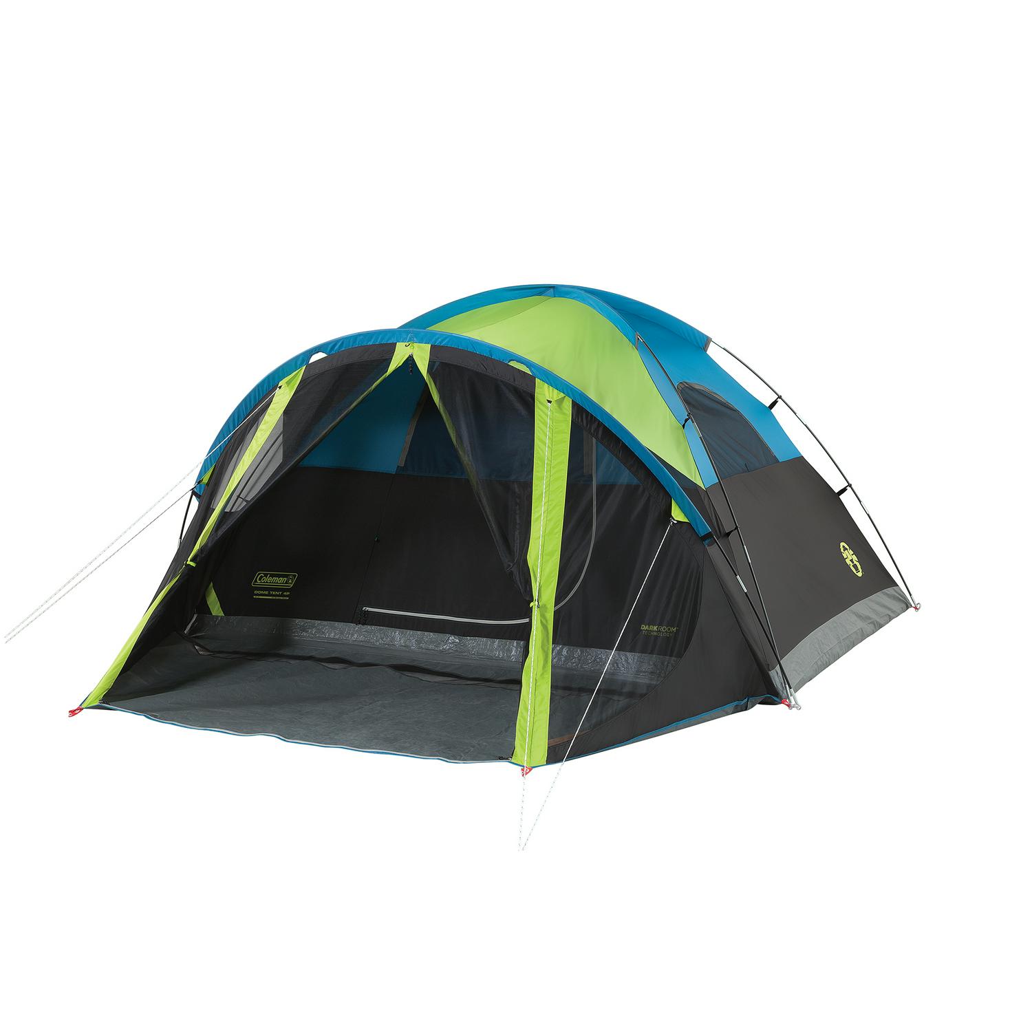 ColemanA 4Person Carlsbada c Dark Rooma c Dome Camping Tent with Screen Room 2 Rooms Green  Crowdfused