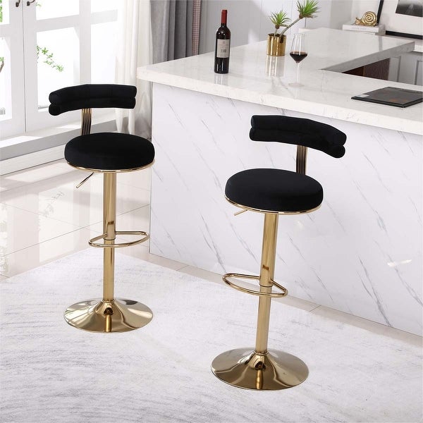 Counter Height Bar Stools with Back and Footrest 2pcs