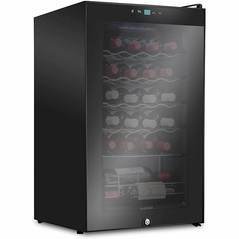 Ivation Wine Fridge， Freestanding Wine Refrigerator， 24 Bottle Wine Cooler