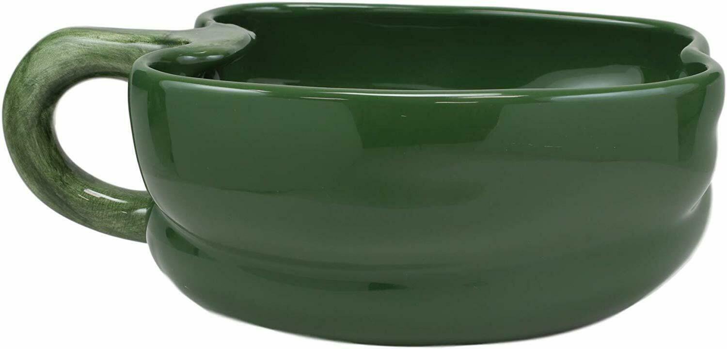 1 (8) Wide Realistic Green Bell Pepper Ceramic Soup Bowl Container EBR02