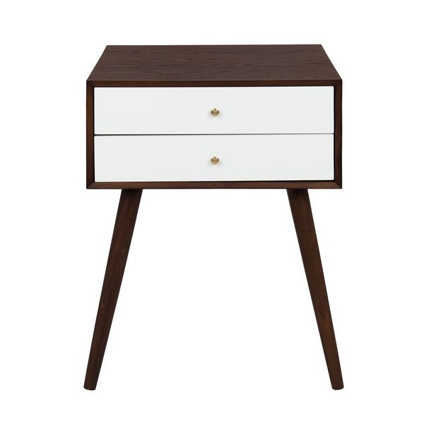 Kate and Laurel Finco Nightstand Side Table with 2 Drawers