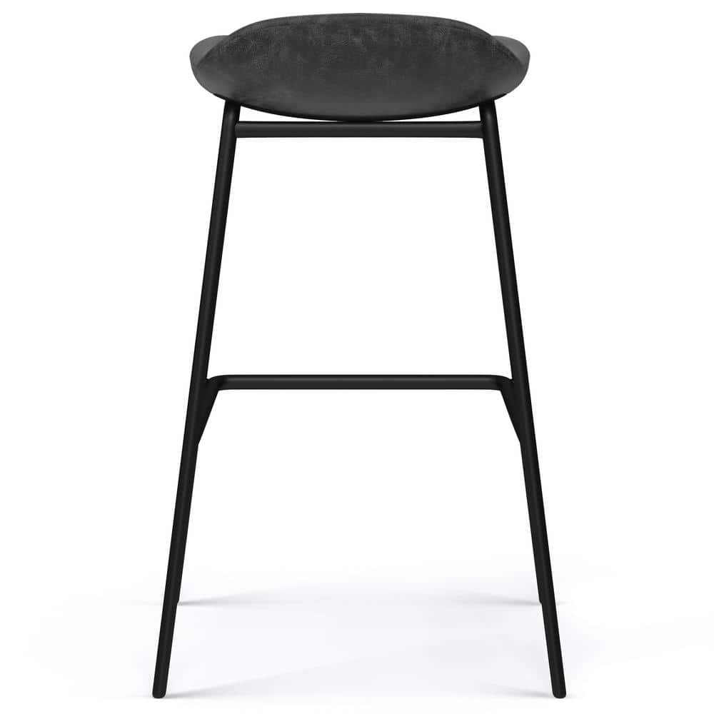 Simpli Home Dafney 31.5 in. Distressed Charcoal Grey Bar Metal Stool (Set of 2) AXCDAFBS-DCG