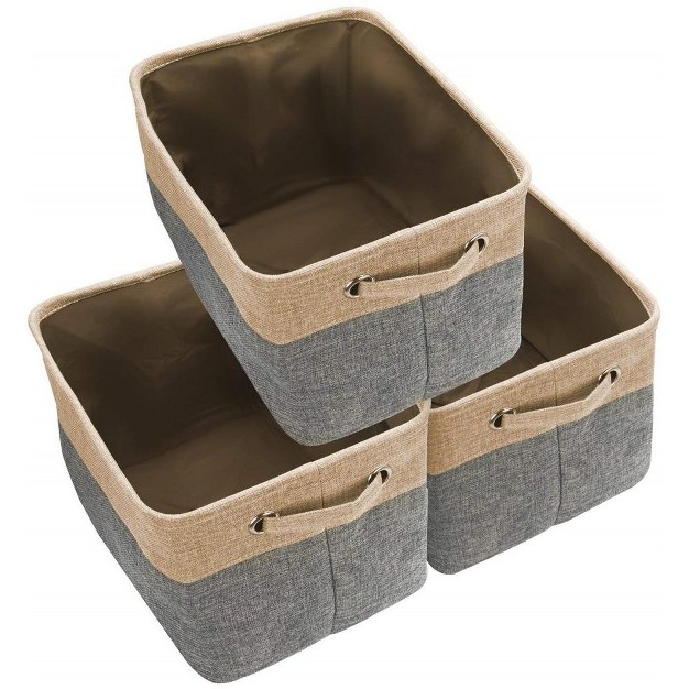 Sorbus Fabric Cubby Organizer Large Sturdy Foldable Storage Bins With Handles Lightweight And Durable 3 Pack