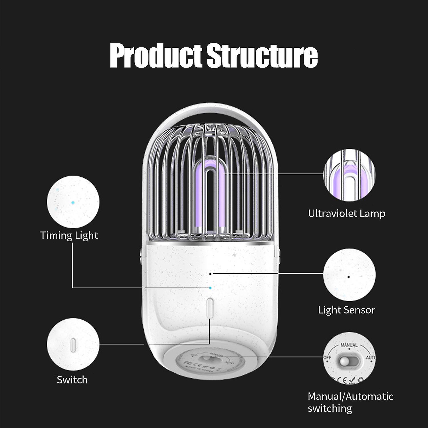 1 Ultraviolet Lamp 1 Usb Charging Cable 1 Manual Notes: 1. When The Ultraviolet Light Is On， People And Animals Are Not Allowed To Be On Site To Avoid