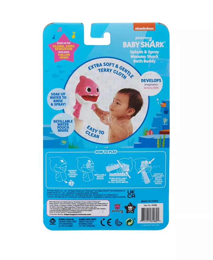 Baby Shark Macys Pinkfong Official Splash and Spray Mommy Shark Bath Buddy by WowWee