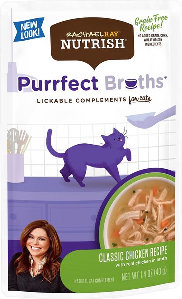 Rachael Ray Nutrish Purrfect Broths All Natural Grain-Free Classic Chicken Recipe Cat Food Topper