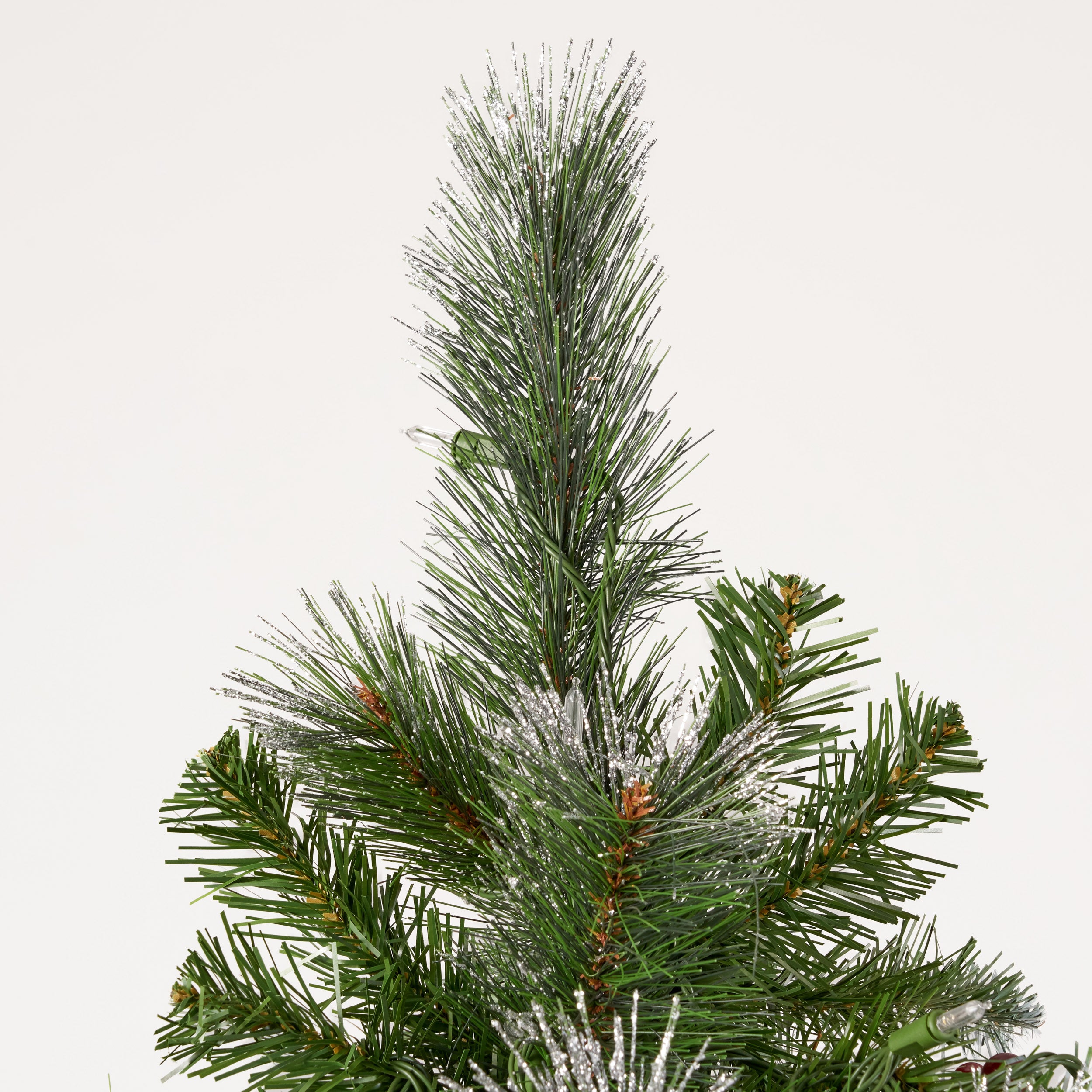 9-foot Mixed Spruce Pre-Lit Clear LED Hinged Artificial Christmas Tree with Glitter Branches