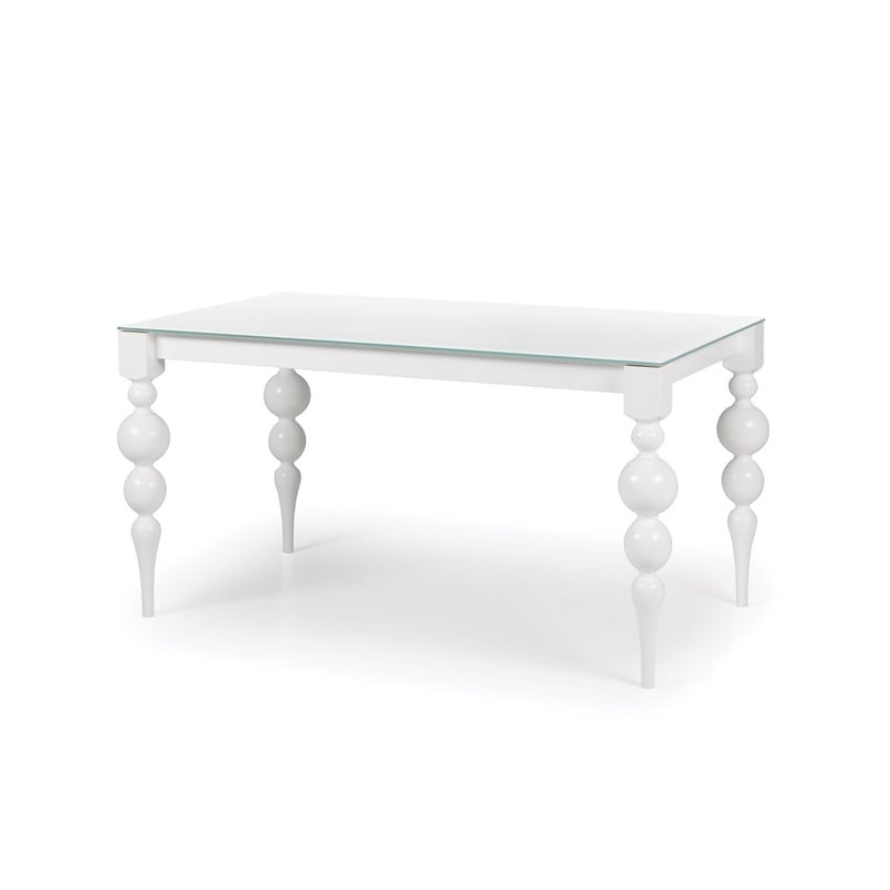 LARA Glass Top Extendable Dining table