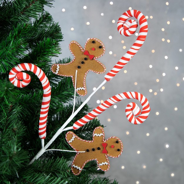 Gingerbread And Candy Cane Swirls Christmas Spray