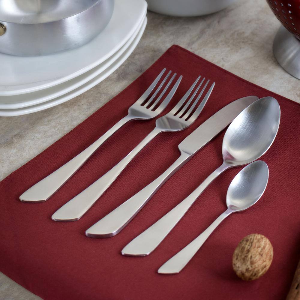 MegaChef Gibbous 20-Piece Matte Silver Stainless Steel Flatware Set (Service for 4) 985112461M