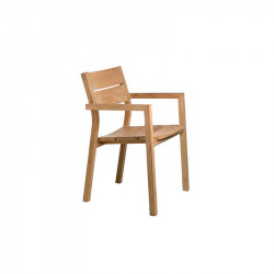 Fauteuil de jardin teck TRIBU Kos - Espace repas extérieur 100% teck