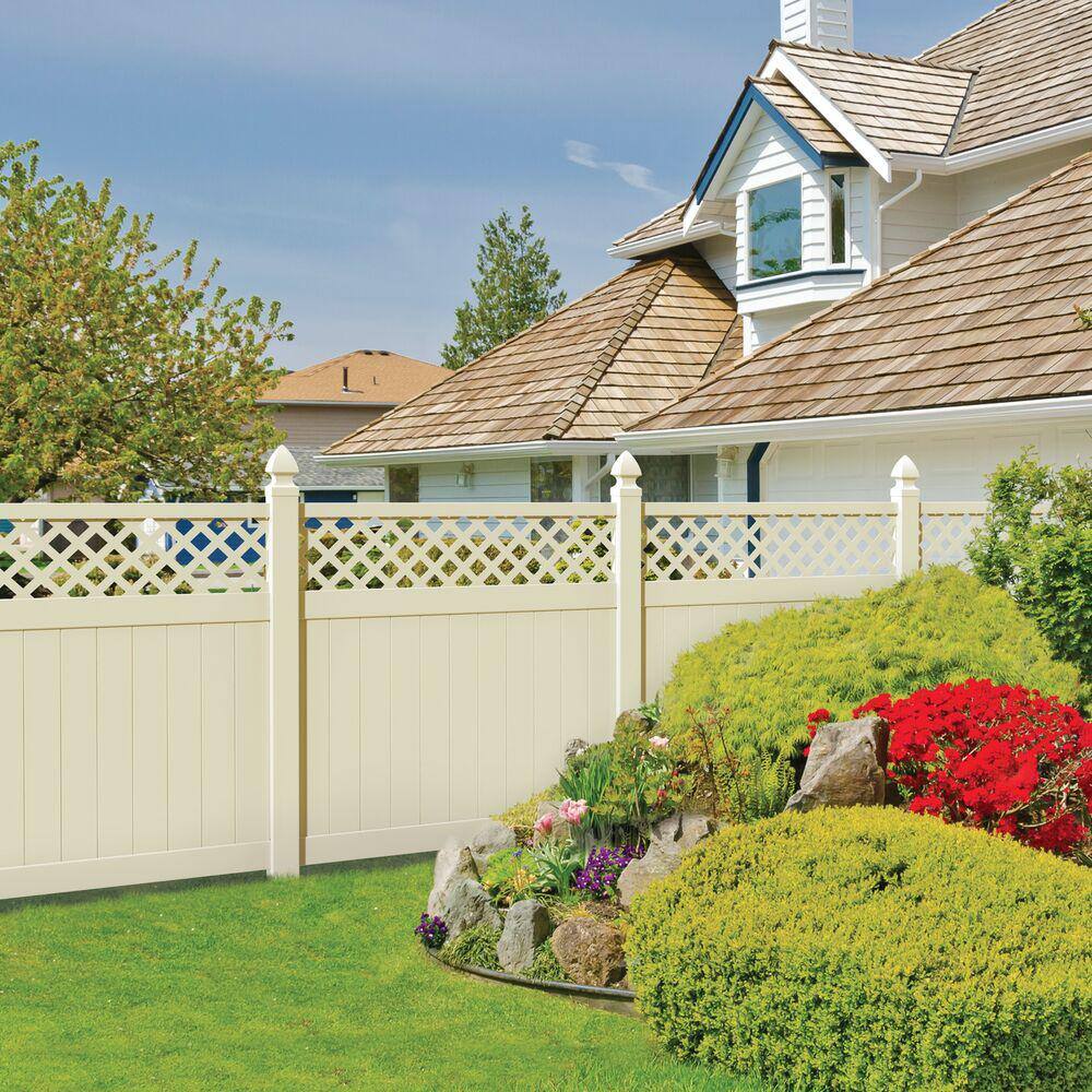 Barrette Outdoor Living Valley 6 ft. H x 6 ft. W Sand Vinyl Fence Panel Kit 73014381