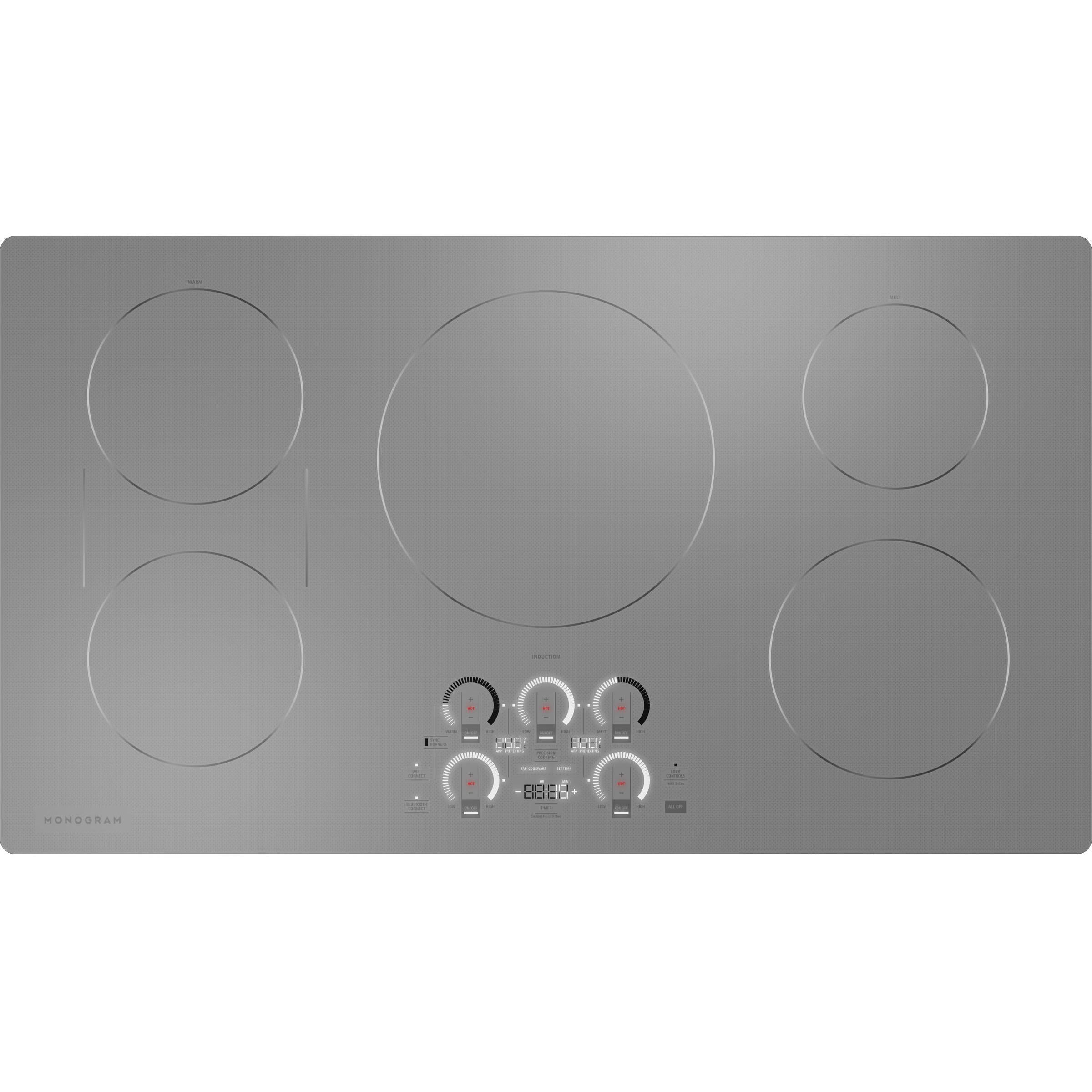 Monogram 36-inch Built-in Induction Cooktop with Wi-Fi Connect ZHU36RSTSS