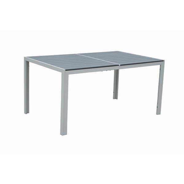 Kozyard Coolmen Outdoor Patio Dining Table with PowderCoated Frame and Wood Like Laminate Table Top