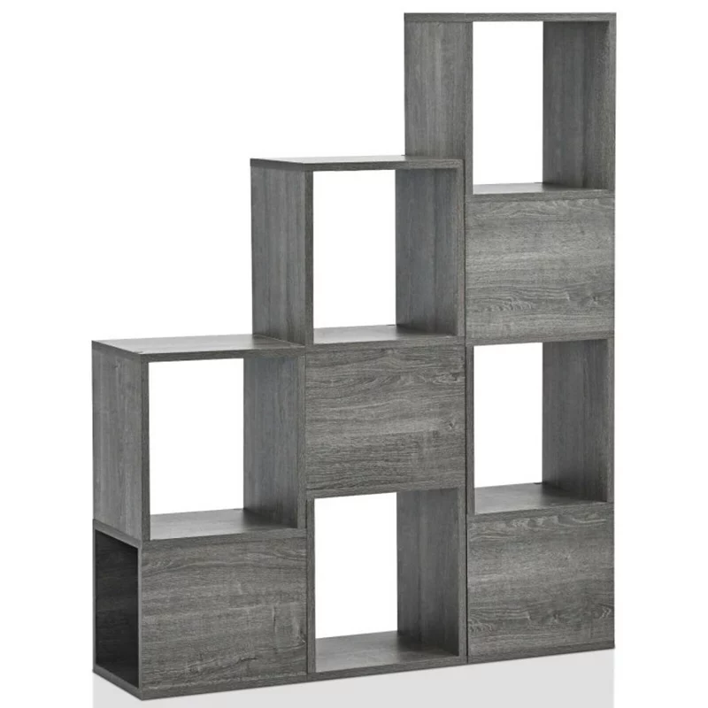 Hivago Freestanding Display Shelf for Living Room-Gray