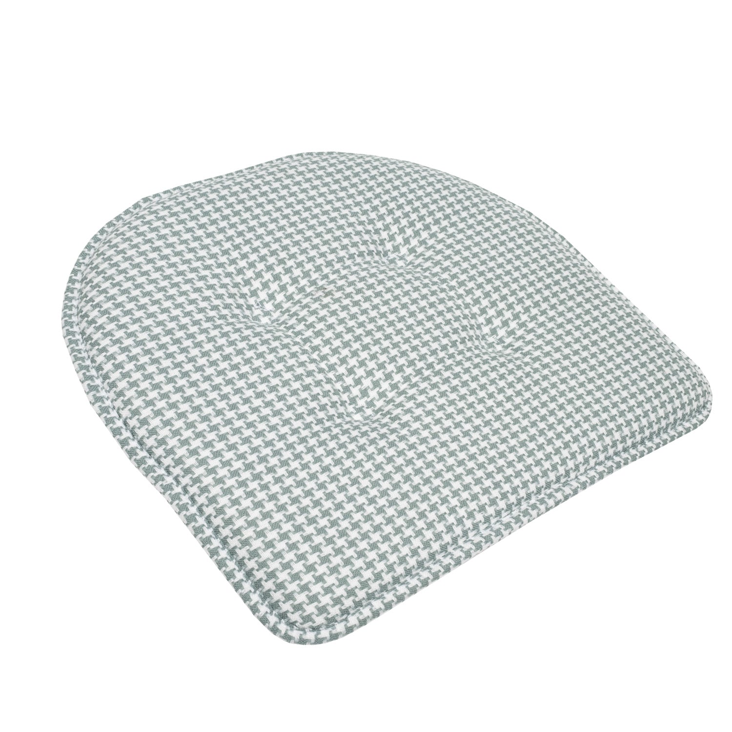 Houndstooth U-Shaped 16 x 17 Memory Foam Chair Pad Pistachio 2 Pack