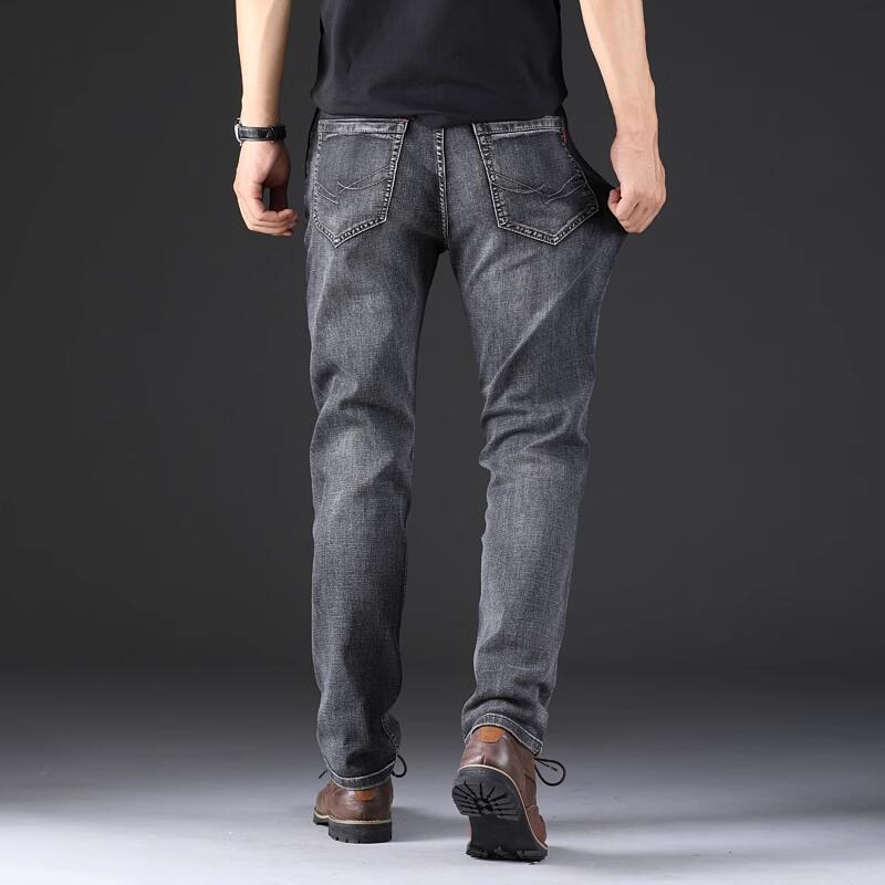 Homme Men Slant Pocket Straight Leg Jeans