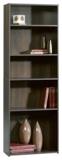 Sauder Beginnings Engineered Wood 5 Shelf Bookcase in Cinnamon Cherry   Transitional   Bookcases   by Homesquare  Houzz