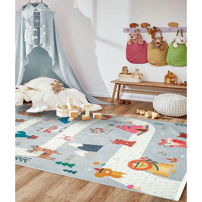 Mother Ruggers Road Trip Machine Washable Colorful Kid's Rug