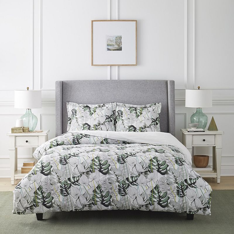 Pointehaven Monstera Duvet Cover Set