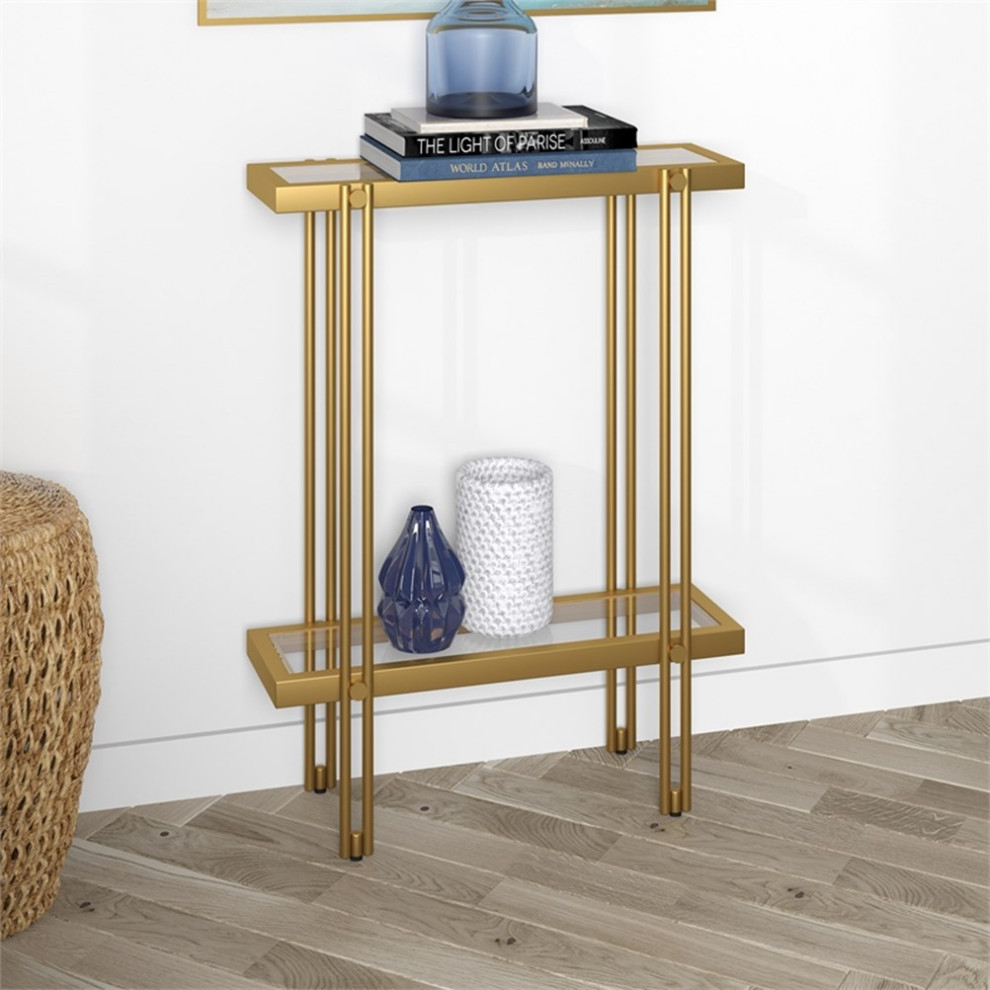 Henn ampHart 22 quotGold Console Table   Contemporary   Console Tables   by Homesquare  Houzz