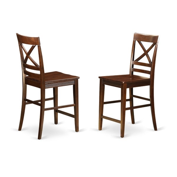 East West Furniture Quincy Counter-height X-back Barstools - Set of 2 (Finish Options)